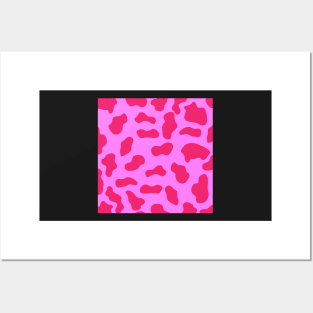 Pink Red Cow print Posters and Art